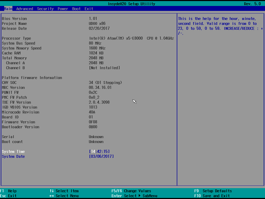 what is the newest insydeh2o bios update